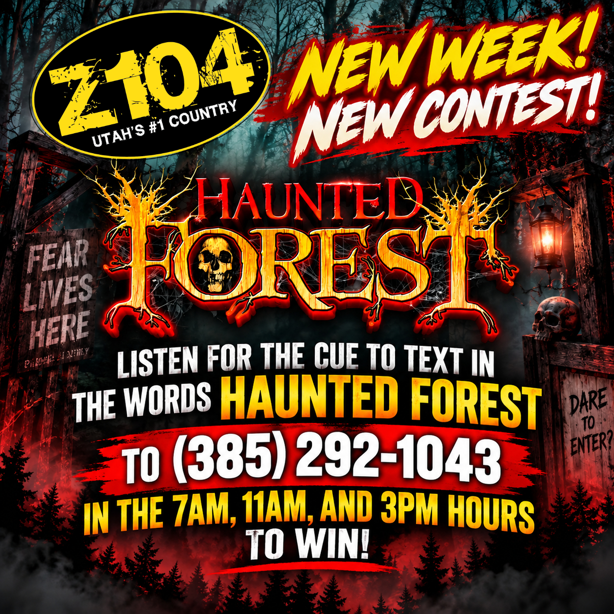 haunted forest text to win